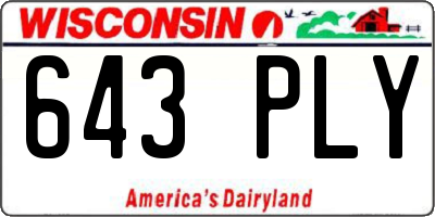 WI license plate 643PLY