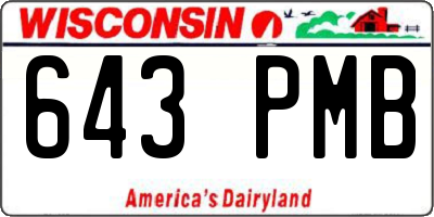 WI license plate 643PMB