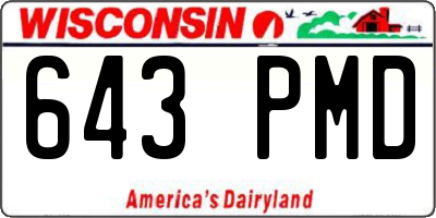 WI license plate 643PMD
