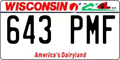 WI license plate 643PMF
