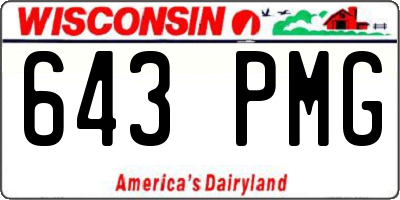 WI license plate 643PMG
