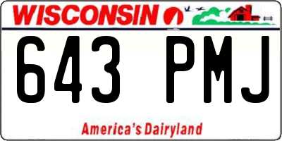 WI license plate 643PMJ