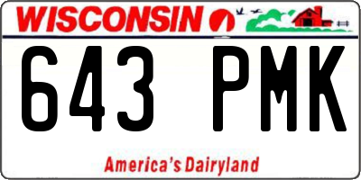WI license plate 643PMK