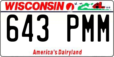 WI license plate 643PMM