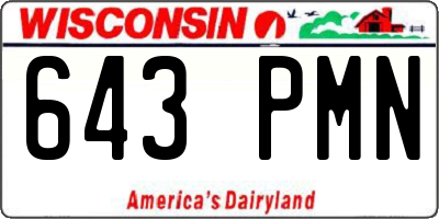 WI license plate 643PMN