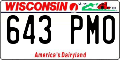 WI license plate 643PMO