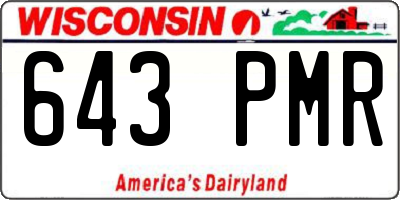 WI license plate 643PMR