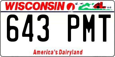 WI license plate 643PMT