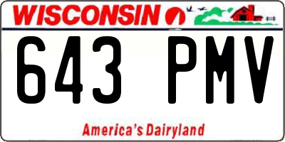 WI license plate 643PMV