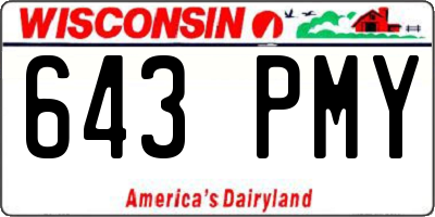 WI license plate 643PMY