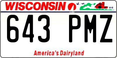 WI license plate 643PMZ