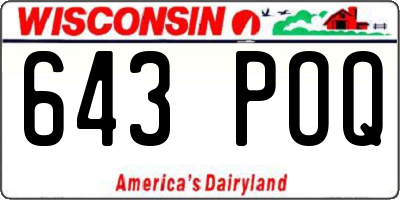 WI license plate 643POQ