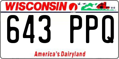 WI license plate 643PPQ