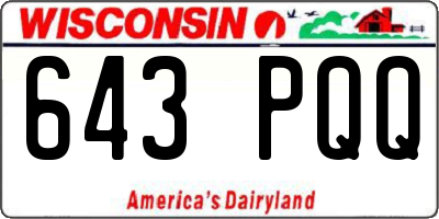 WI license plate 643PQQ