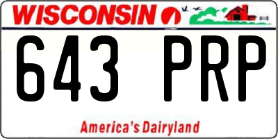 WI license plate 643PRP