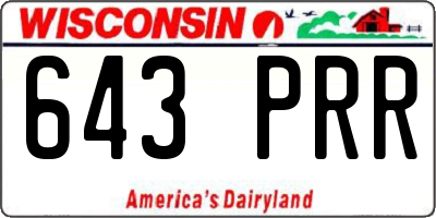 WI license plate 643PRR
