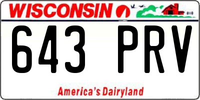 WI license plate 643PRV