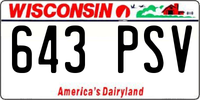 WI license plate 643PSV