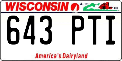 WI license plate 643PTI