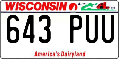 WI license plate 643PUU