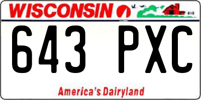 WI license plate 643PXC