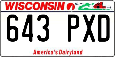 WI license plate 643PXD