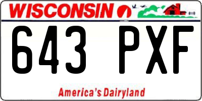 WI license plate 643PXF