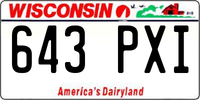 WI license plate 643PXI