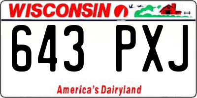 WI license plate 643PXJ