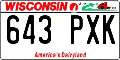 WI license plate 643PXK