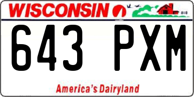 WI license plate 643PXM