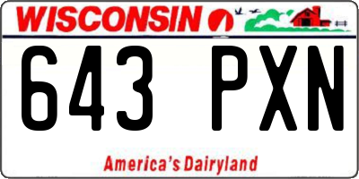 WI license plate 643PXN