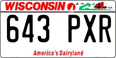 WI license plate 643PXR