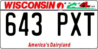 WI license plate 643PXT