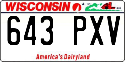 WI license plate 643PXV