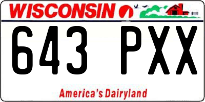 WI license plate 643PXX