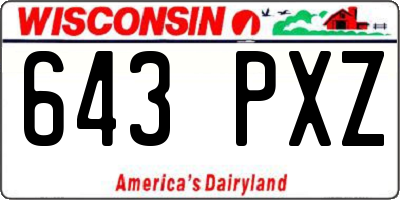 WI license plate 643PXZ