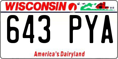 WI license plate 643PYA