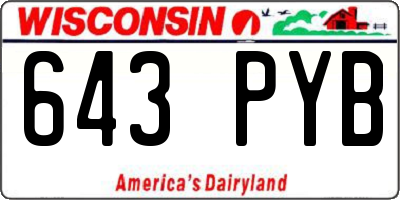 WI license plate 643PYB