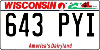 WI license plate 643PYI