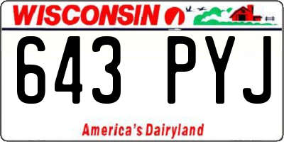 WI license plate 643PYJ