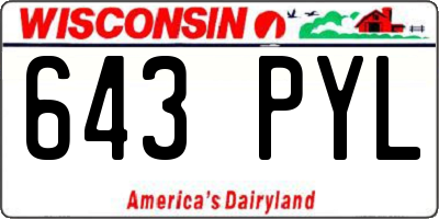 WI license plate 643PYL