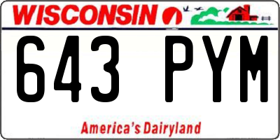WI license plate 643PYM