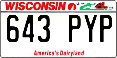 WI license plate 643PYP