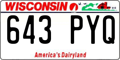 WI license plate 643PYQ