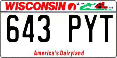 WI license plate 643PYT