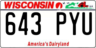 WI license plate 643PYU