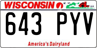 WI license plate 643PYV