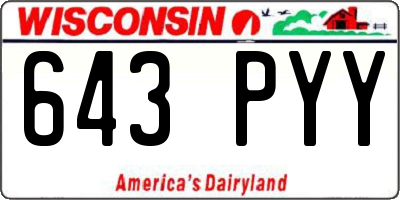 WI license plate 643PYY