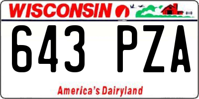 WI license plate 643PZA